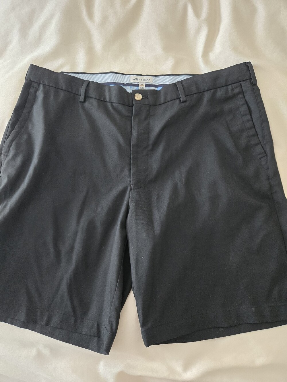 The Peter Millar Crown Sport Golf Shorts in Men's Size 38 X 9, Black